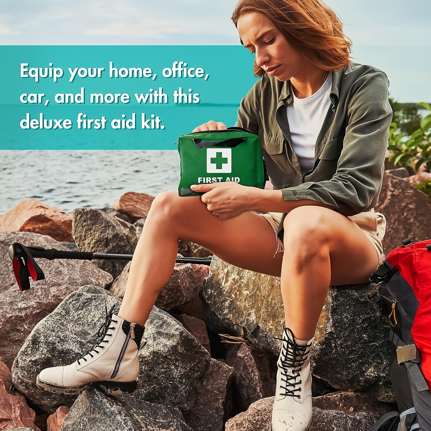 186/309-częściowy Zestaw Pierwszej Pomocy Wielofunkcyjny, Przenośna Torba, Odpowiednia do Polowania, Wędrówek, Kempingu itp. Wielofunkcyjna Rodzinna Torba Ratunkowa