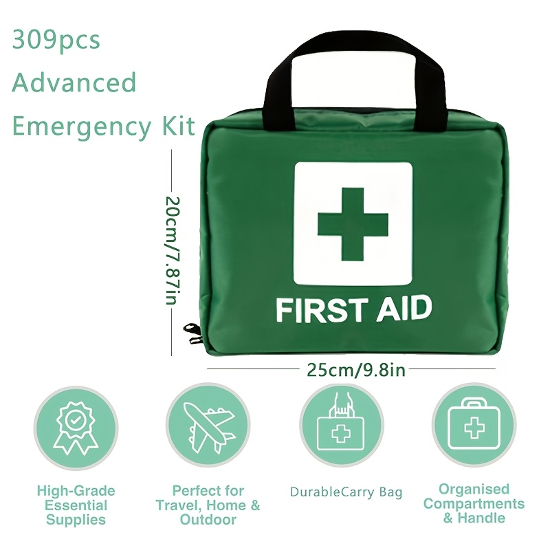 186/309-częściowy Zestaw Pierwszej Pomocy Wielofunkcyjny, Przenośna Torba, Odpowiednia do Polowania, Wędrówek, Kempingu itp. Wielofunkcyjna Rodzinna Torba Ratunkowa